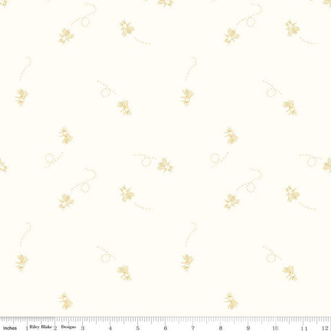 The Beehive State Bees C12533 Cloud - Riley Blake Designs - Utah Honeybees - Quilting Cotton Fabric