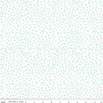 SALE Hush Hush 2 On the Spot C12885 - Riley Blake Designs - Low-Volume Aqua Splotches - Quilting Cotton Fabric