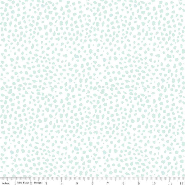 Hush Hush 2 On the Spot C12885 - Riley Blake Designs - Low-Volume Aqua Splotches - Quilting Cotton Fabric