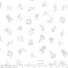 19" End of Bolt - SALE Hush Hush 2 Sewing Time - Riley Blake Designs - Low-Volume Sewing Icons Fruit - Quilting Cotton Fabric