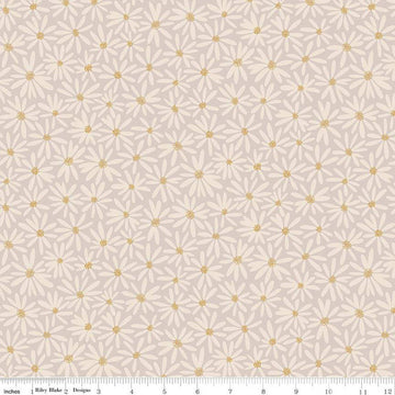 SALE Fairy Dust Daisies SC12441 Gray SPARKLE - Riley Blake Designs - Floral Flowers Antique Gold SPARKLE  - Quilting Cotton Fabric