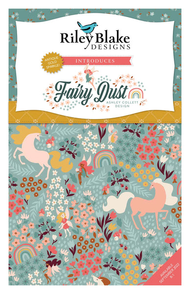 SALE Fairy Dust Fat Quarter Bundle 21 pieces - Riley Blake Designs - Pre cut Precut - Fairies Unicorns Sparkle - Quilting Cotton Fabric