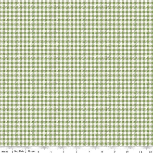 SALE Bee Ginghams Tina C12553 Lettuce - Riley Blake Designs - 3/16" PRINTED Gingham Plaid Check - Lori Holt - Quilting Cotton Fabric