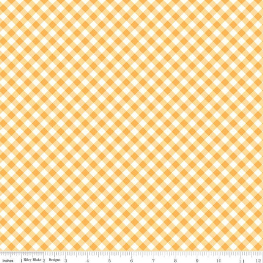 DEAL Bee Ginghams Tammy C12554 Daisy - Riley Blake Designs - 1/4" PRINTED Gingham Diagonal Plaid Check - Lori Holt - Quilting Cotton Fabric