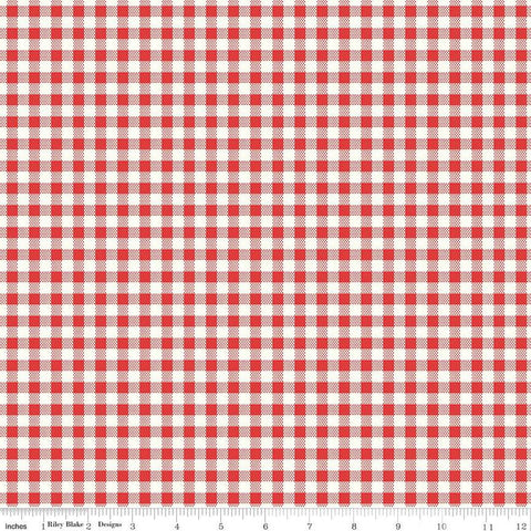 CLEARANCE Bee Ginghams Natalie C12558 Jazzberry - Riley Blake - 1/4" PRINTED Gingham Plaid Square - Lori Holt - Quilting Cotton Fabric