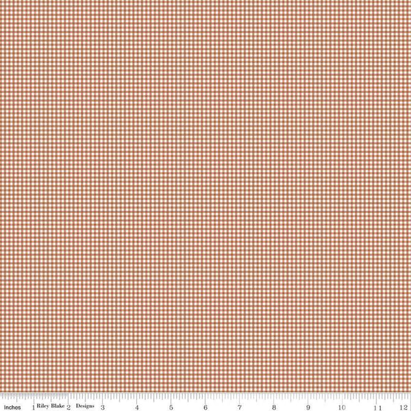 SALE Bee Ginghams Melanie C12561 Cinnamon - Riley Blake Designs - 1/16" PRINTED Gingham Plaid Checks - Lori Holt - Quilting Cotton Fabric