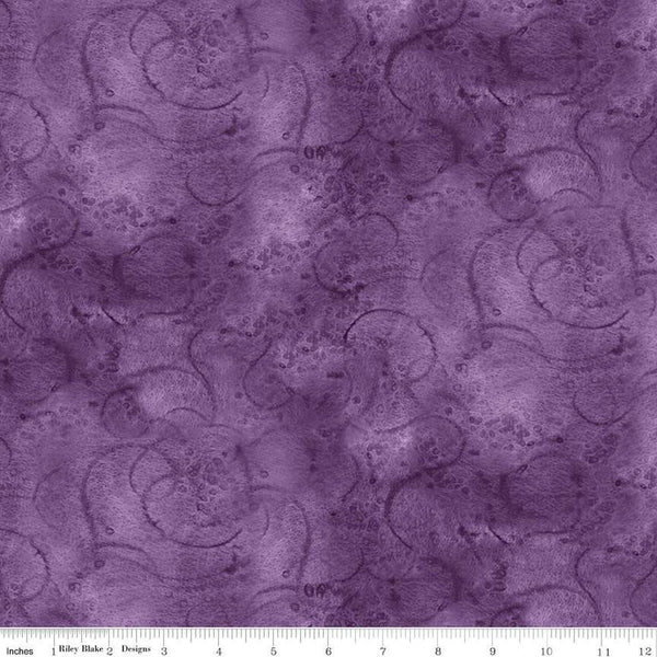 SALE Painter's Watercolor Swirl C680 Purple - Riley Blake Designs - Purple Tone-on-Tone - Quilting Cotton Fabric