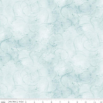 Painter's Watercolor Swirl C680 Bleached Denim - Riley Blake Designs - Blue Tone-on-Tone - Quilting Cotton Fabric