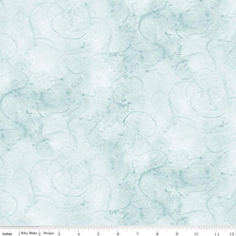 SALE Painter's Watercolor Swirl C680 Bleached Denim - Riley Blake Designs - Blue Tone-on-Tone - Quilting Cotton Fabric