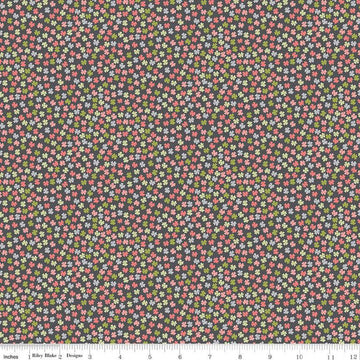 SALE Fable Tiny Blooms C12716 Charcoal - Riley Blake Designs - Floral Flowers - Quilting Cotton Fabric