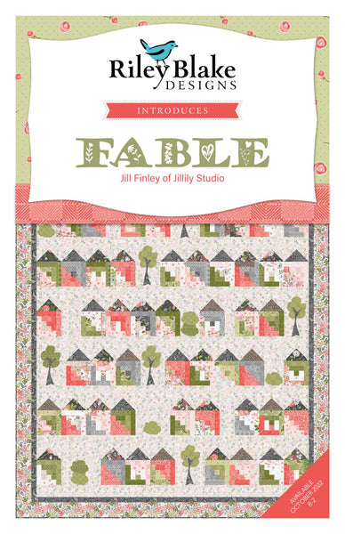 SALE Fable Fat Quarter Bundle 27 pieces - Riley Blake Designs - Pre cut Precut - Coral Blush Green Gray Off White - Quilting Cotton Fabric