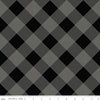 SALE Fleur Noire Line Plaid C12527 Black - Riley Blake Designs - Black Cream Diagonal Plaid - Quilting Cotton Fabric
