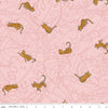 SALE Leafy Keen Cats C12641 Pink - Riley Blake Designs - Cat Leaves Scribbles - Quilting Cotton Fabric