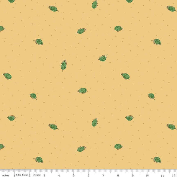 CLEARANCE Leafy Keen Leaves C12642 Honey - Riley Blake  - Leaf - Quilting Cotton