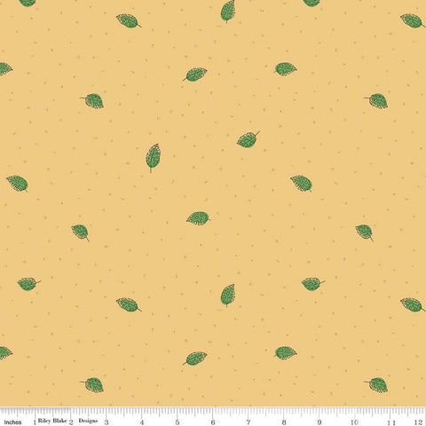 CLEARANCE Leafy Keen Leaves C12642 Honey - Riley Blake  - Leaf - Quilting Cotton