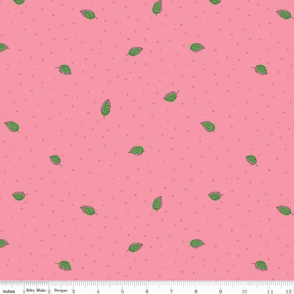 CLEARANCE Leafy Keen Leaves C12642 Rose - Riley Blake  - Leaf - Quilting Cotton