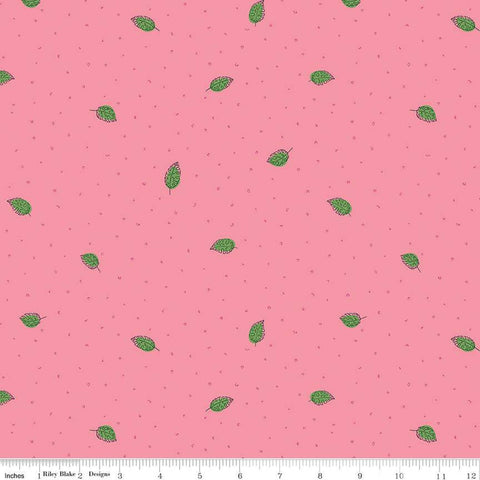 CLEARANCE Leafy Keen Leaves C12642 Rose - Riley Blake  - Leaf - Quilting Cotton