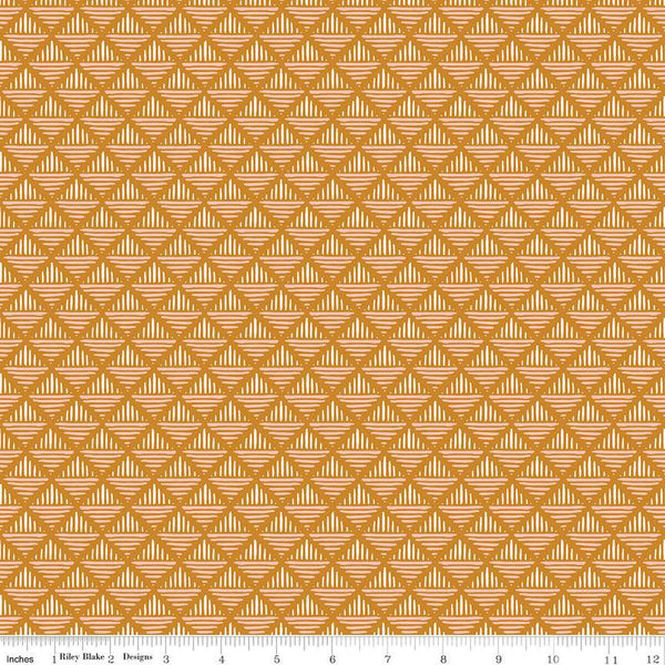 SALE Maple Geo C12475 Gold - Riley Blake Designs - Geometric Diagonal Squares - Quilting Cotton Fabric