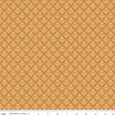 SALE Maple Geo C12475 Gold - Riley Blake Designs - Geometric Diagonal Squares - Quilting Cotton Fabric