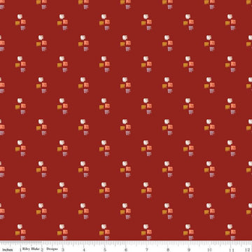 SALE Maple Strokes C12477 Brick - Riley Blake Designs - Geometric Squares - Quilting Cotton Fabric