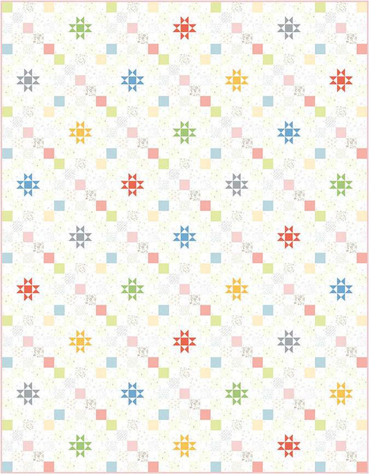 SALE Twinkle Twinkle Quilt PATTERN P180 - Wendy Sheppard - Riley Blake Designs - INSTRUCTIONS Only - Fat Quarter Friendly Stars Chain Block