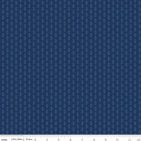 Blue Jean Shirting C12723 Navy by Riley Blake Designs - Geometric Blue - Quilting Cotton Fabric