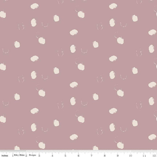 CLEARANCE Forgotten Memories Dot C12753 Amethyst - Riley Blake Designs - Puffy Outlined Dots Dotted - Quilting Cotton Fabric