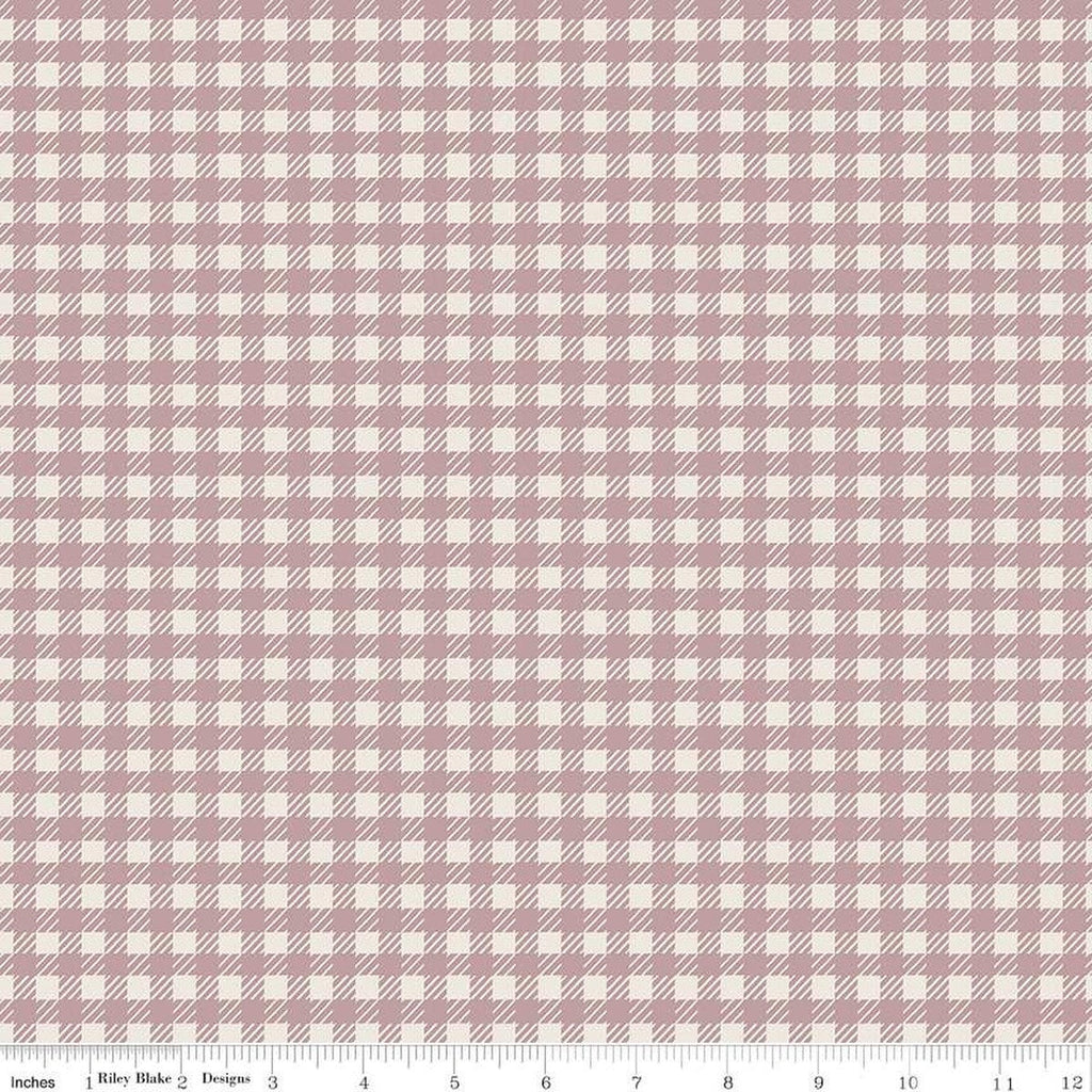 Forgotten Memories PRINTED Gingham C12755 Amethyst - Riley Blake Designs - Checks Off White Purple - Quilting Cotton Fabric