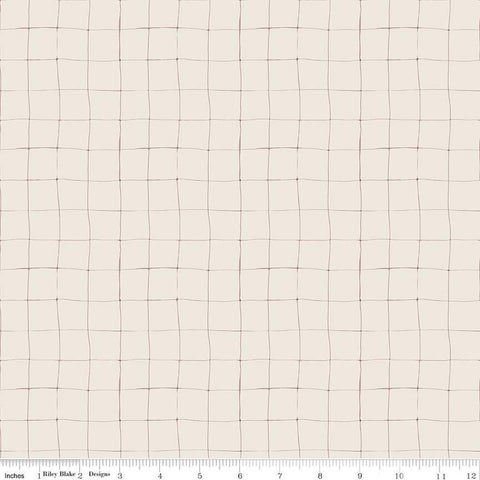 Forgotten Memories Grid C12757 Off White - Riley Blake Designs - Irregular Grid - Quilting Cotton Fabric