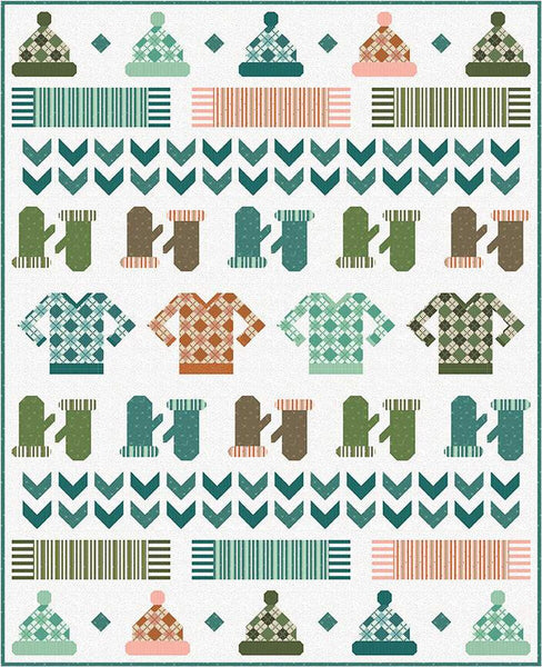 SALE Bee Sew Inspired Sweater Season Quilt PATTERN P177 - Riley Blake Designs - INSTRUCTIONS Only - Row Quilt Piecing