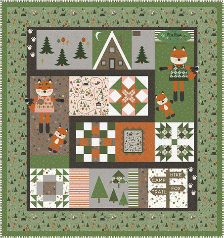 SALE Trail Map Quilt PATTERN P177 by Bee Sew Inspired - Riley Blake - INSTRUCTIONS Only - Piecing Raw-Edge Applique - Forest Friends Panel