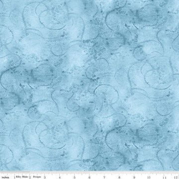 Painter's Watercolor Swirl C680 Cornflower - Riley Blake Designs - Blue Tone-on-Tone - Quilting Cotton Fabric