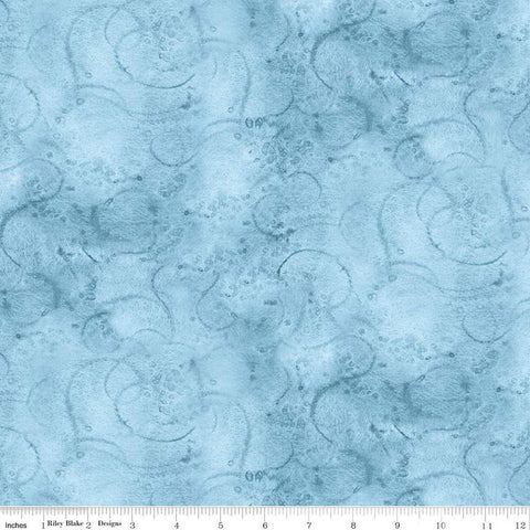 SALE Painter's Watercolor Swirl C680 Cornflower - Riley Blake Designs - Blue Tone-on-Tone - Quilting Cotton Fabric