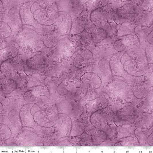 CLEARANCE Painter's Watercolor Swirl C680 Violet - Riley Blake Designs - Purple Tone-on-Tone - Quilting Cotton Fabric
