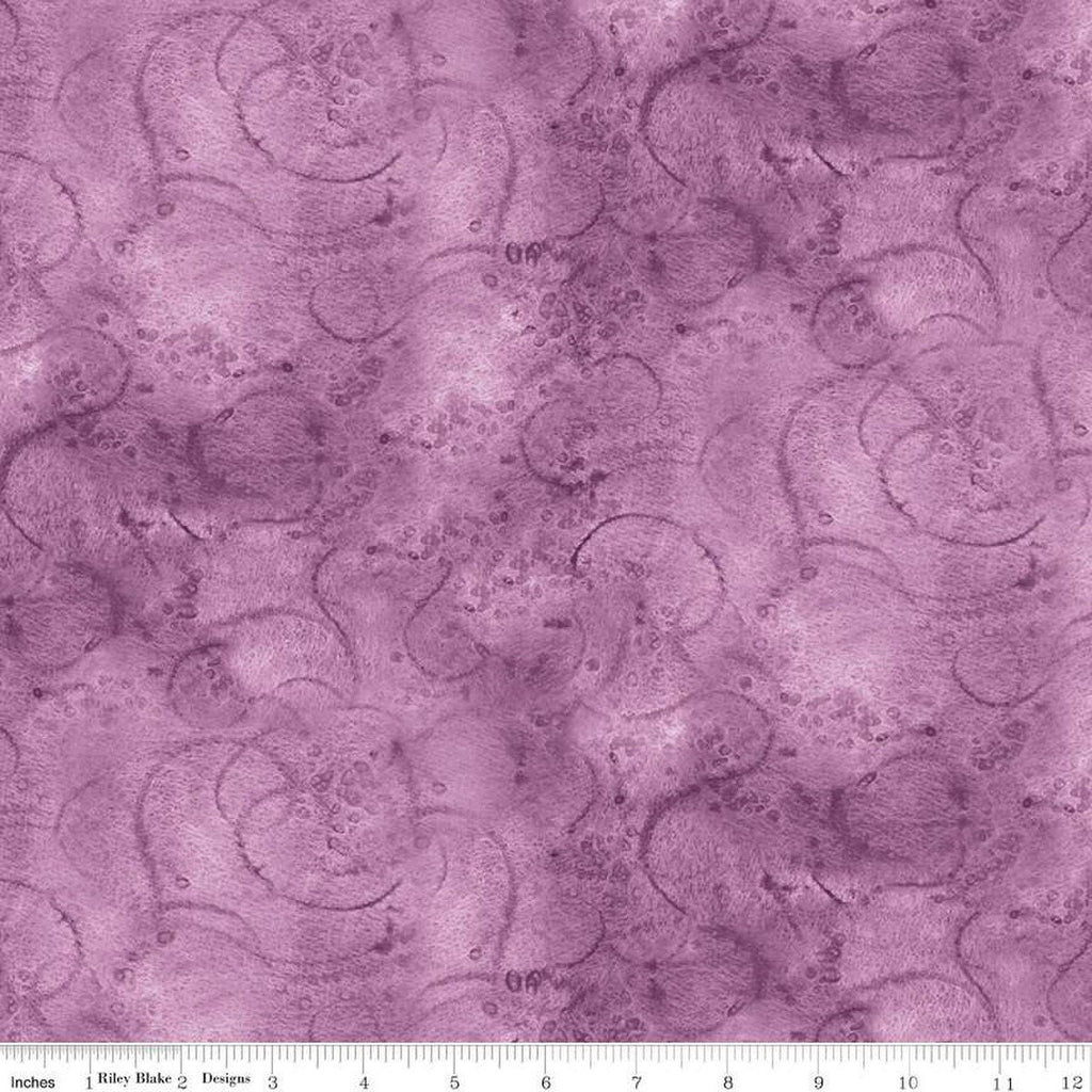 SALE Painter's Watercolor Swirl C680 Violet - Riley Blake Designs - Purple Tone-on-Tone - Quilting Cotton Fabric