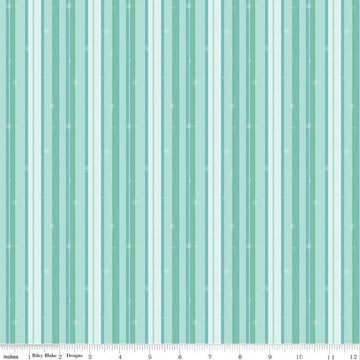 SALE Forest Friends Stripe C12695 Ice - Riley Blake Designs - Stripes Striped Snowflakes Flakes - Quilting Cotton Fabric