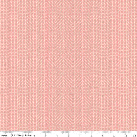 DEAL Forest Friends Knitted C12696 Apricot - Riley Blake Designs - Geometric - Quilting Cotton Fabric