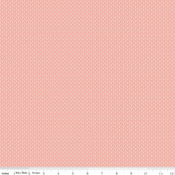 SALE Forest Friends Knitted C12696 Apricot - Riley Blake Designs - Geometric - Quilting Cotton Fabric