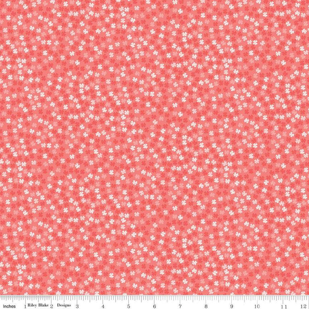 Fable Tiny Blooms C12716 Coral - Riley Blake Designs - Floral Flowers - Quilting Cotton Fabric
