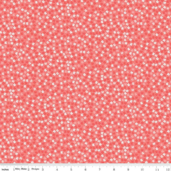 Fable Tiny Blooms C12716 Coral - Riley Blake Designs - Floral Flowers - Quilting Cotton Fabric