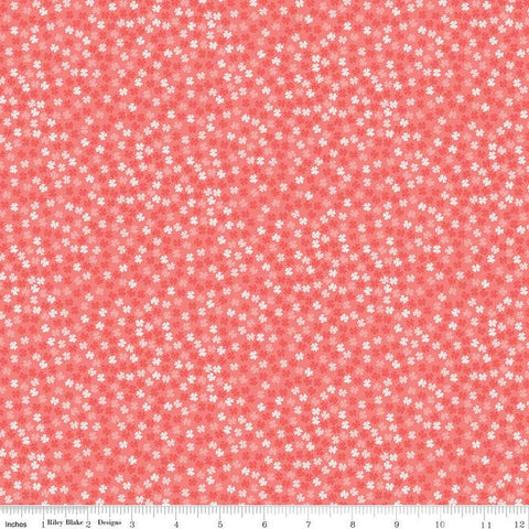 Fable Tiny Blooms C12716 Coral - Riley Blake Designs - Floral Flowers - Quilting Cotton Fabric