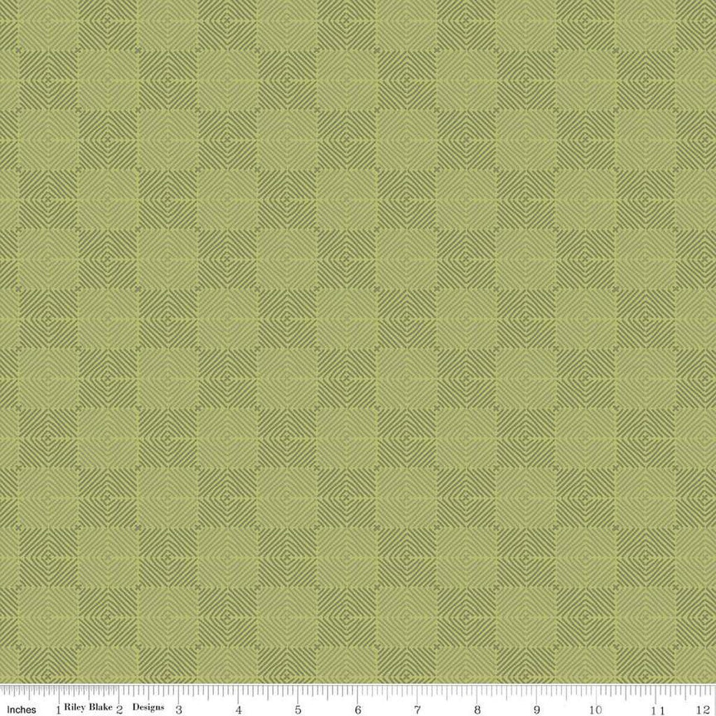 Fable Tile  C12717 Olive - Riley Blake Designs - Checkerboard Checks Check Geometric - Quilting Cotton Fabric