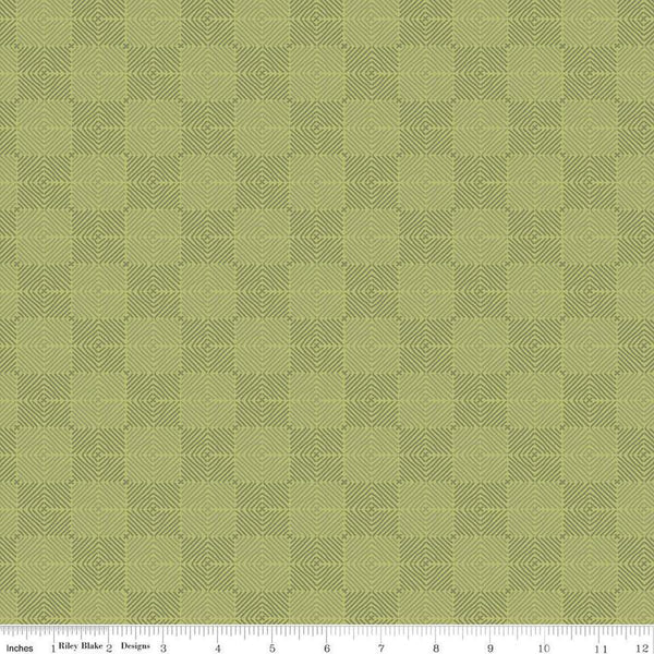 SALE Fable Tile  C12717 Olive - Riley Blake Designs - Checkerboard Checks Check Geometric - Quilting Cotton Fabric