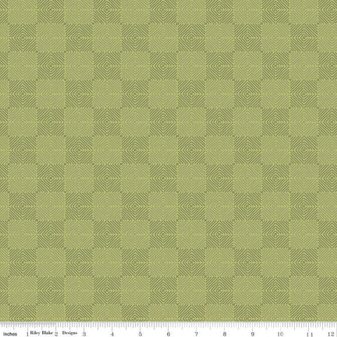 Fable Tile  C12717 Olive - Riley Blake Designs - Checkerboard Checks Check Geometric - Quilting Cotton Fabric