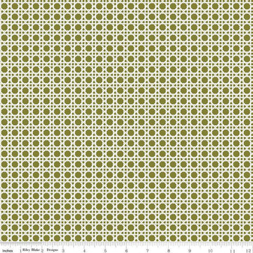 SALE With a Flourish Weave C12733 Green - Riley Blake Designs - Geometric Basket Weave - Quilting Cotton Fabric