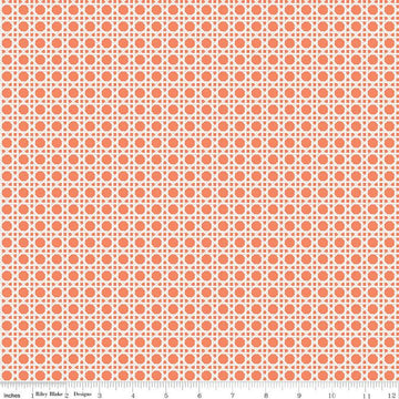 23" End of Bolt - CLEARANCE With a Flourish Weave C12733 Salmon - Riley Blake Designs - Geometric Basket Weave - Quilting Cotton Fabric