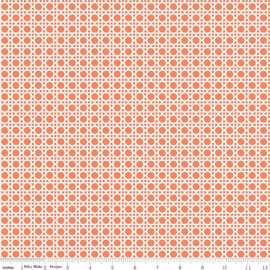 23" End of Bolt - CLEARANCE With a Flourish Weave C12733 Salmon - Riley Blake Designs - Geometric Basket Weave - Quilting Cotton Fabric