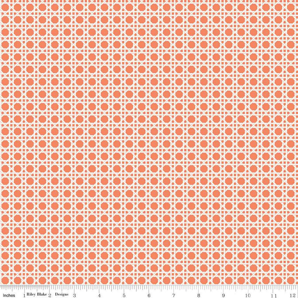 CLEARANCE With a Flourish Weave C12733 Salmon - Riley Blake Designs - Geometric Basket Weave - Quilting Cotton Fabric