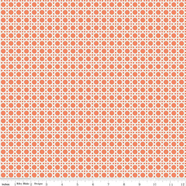 CLEARANCE With a Flourish Weave C12733 Salmon - Riley Blake Designs - Geometric Basket Weave - Quilting Cotton Fabric