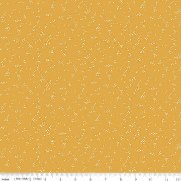 21" End of Bolt - SALE With a Flourish Hearts C12736 Mustard - Riley Blake Designs - Tiny Hearts - Quilting Cotton Fabric